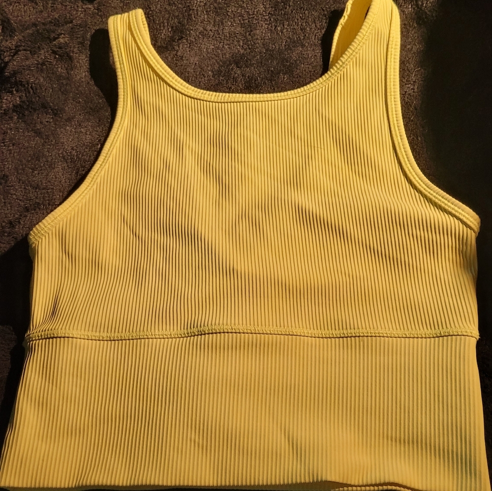 Lululemon Athletica Yellow Ribbed Tank Top